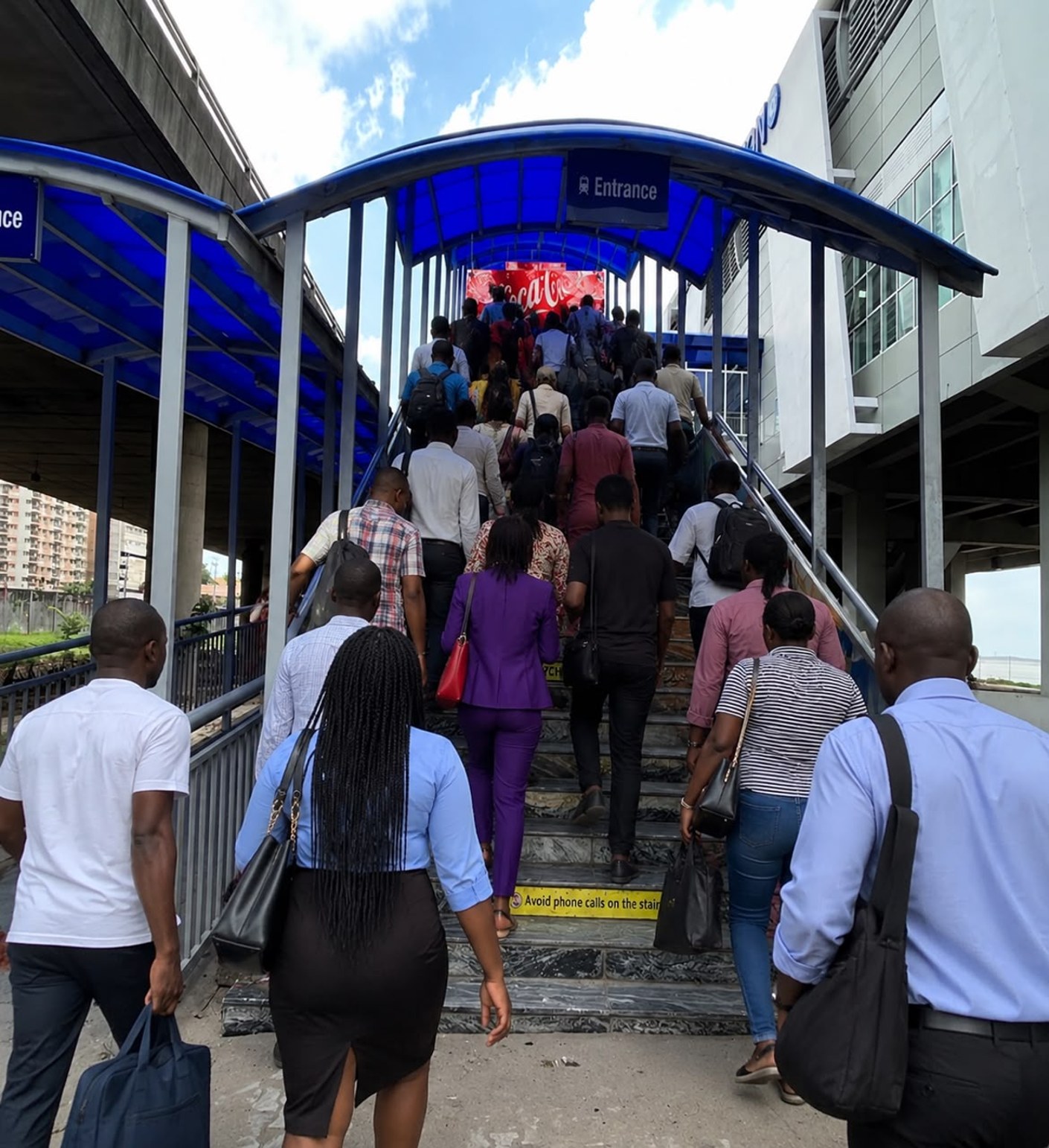 Entrance A pedestrian bridge — Hand railing, Marina Station