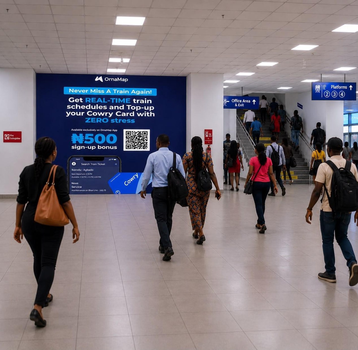 Arrival area after ticket gate — Wall