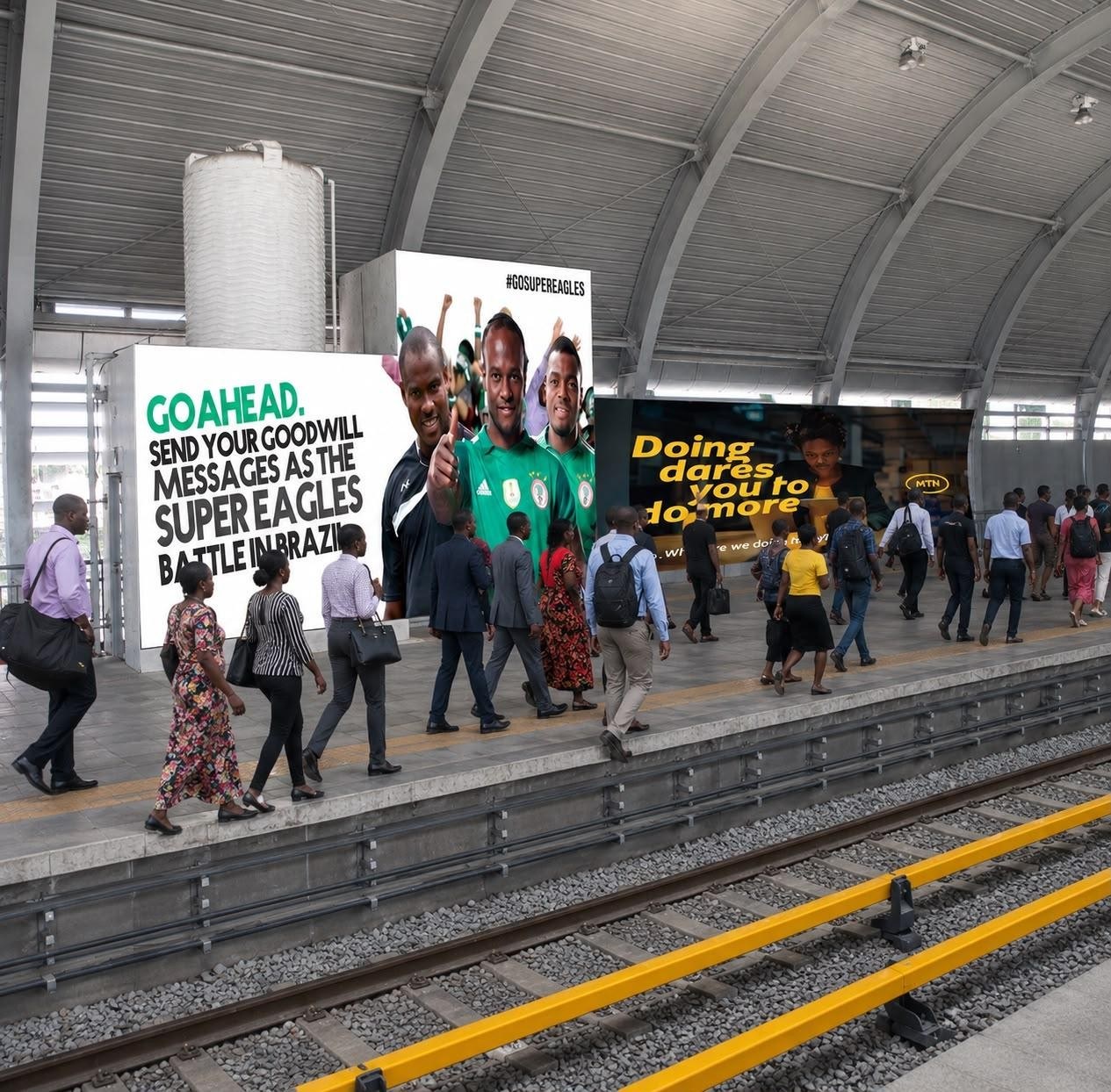 Platform 1 and 2 wall branding — Wall