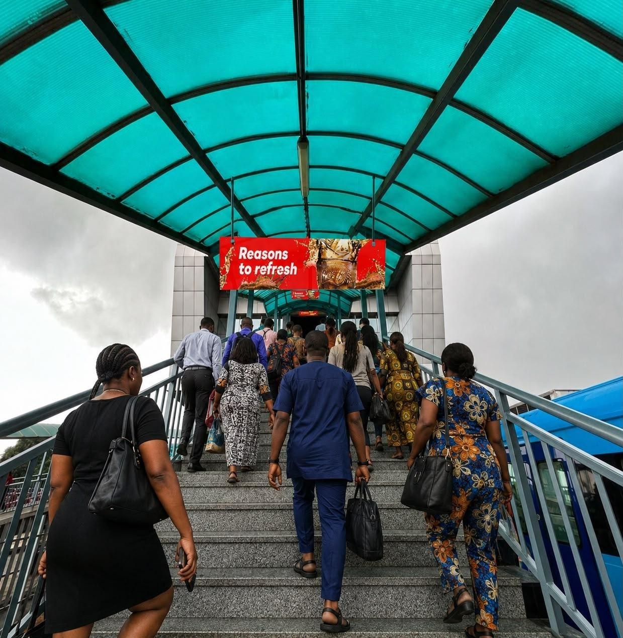 Platform 1 and 2 Entrance/Exit, double-sided ceiling drop-down — Ceiling drop-down